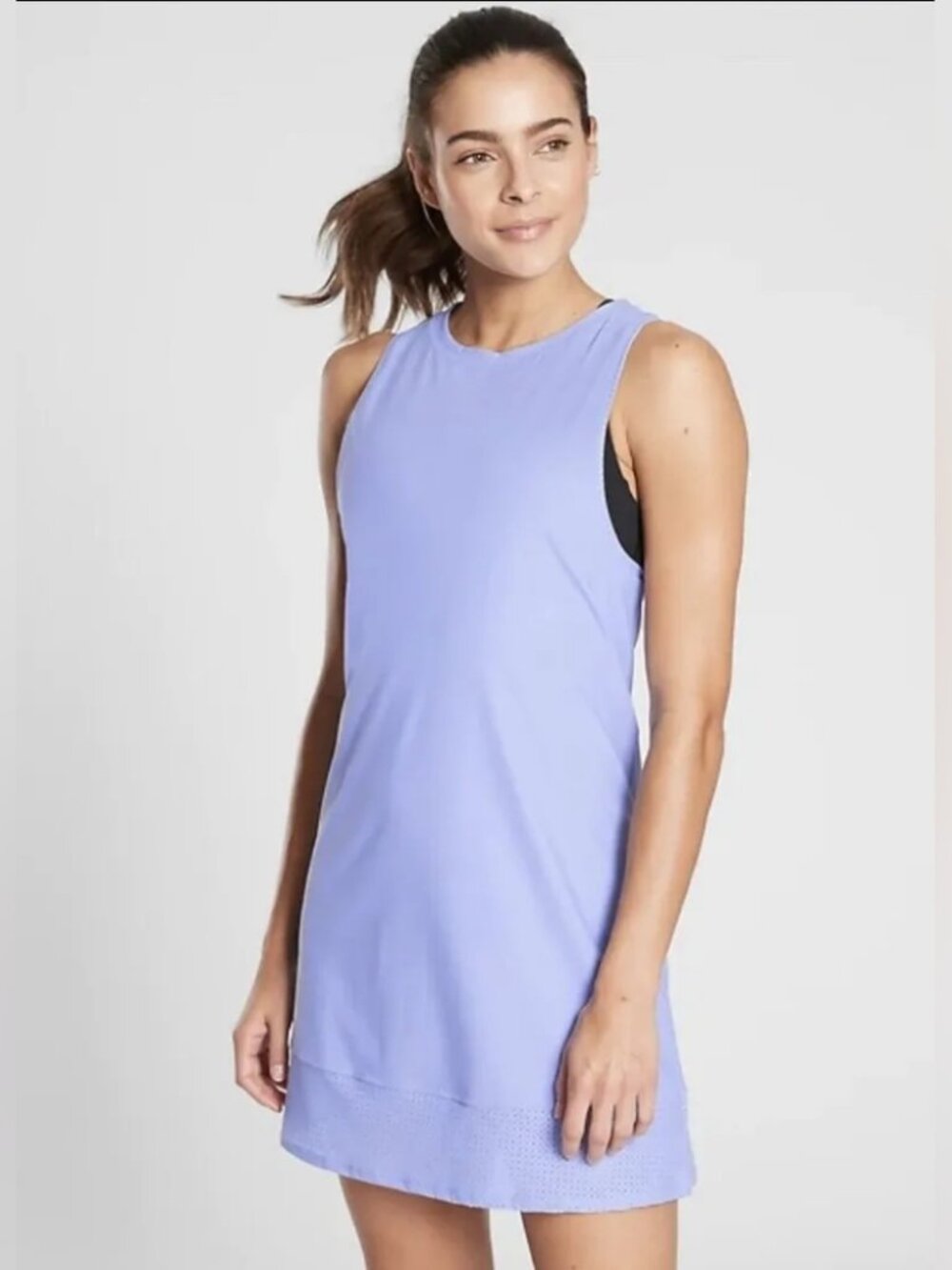 Athleta Periwinkle Blue Perforated Performance Tank Dress Small S 531165-02